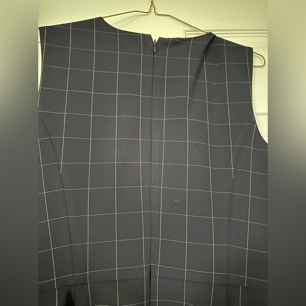 Ann Taylor Dark Blue Windowpane Sleeveless dress - Picture 6 of 7